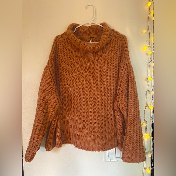 Free People Sweaters - Free People Cozy Oversized Pink Turtleneck Sweater Women’s Size Large